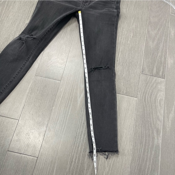 Madewell 9" High Rise Skinny Jeans in Black Sea Raw Hem Distressed Boho H2230 27 - Picture 16 of 16